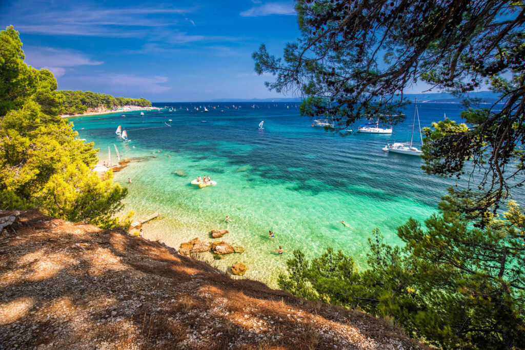 Brač Island: Aerial view showcasing stunning beaches, rugged landscapes, and the unique allure of this Croatian gem.